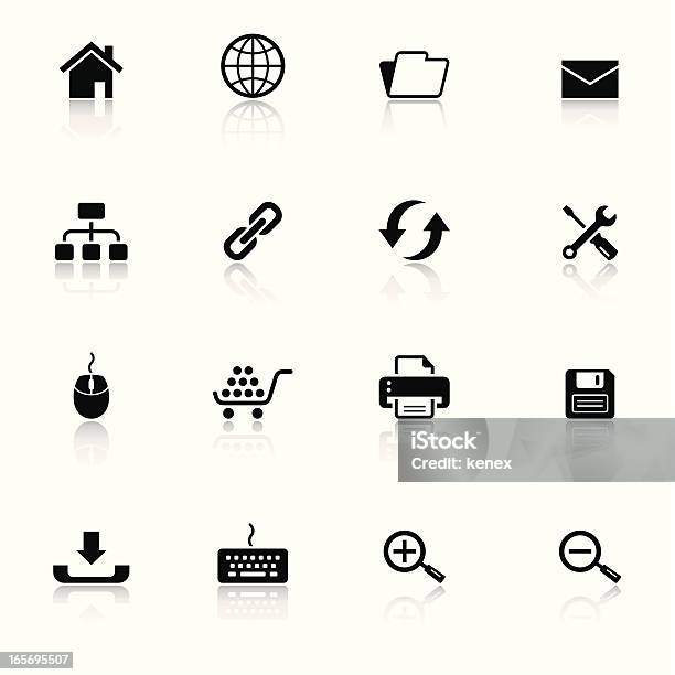 Web Icons Set Noir Blanc Vecteurs libres de droits et plus d'images vectorielles de Ajouter au panier - Ajouter au panier, Arranger, Arts Culture et Spectacles