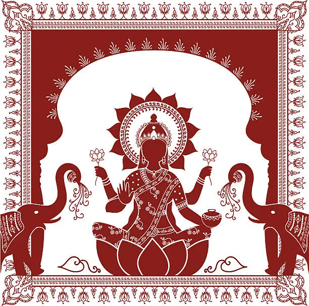 Vector illustration of Mehndi Lakshmi