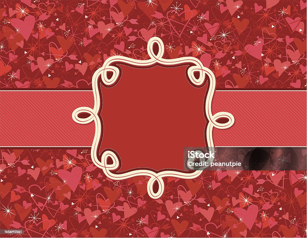 Ex-líbris fundo vermelho de Dia dos Namorados - Vetor de Amor royalty-free