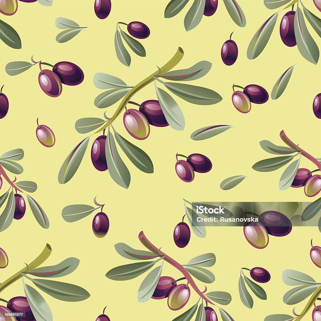 Olive Pattern Black olive pattern. Seamless vector illustration. Olive - Fruit stock vector