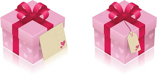 Vector illustration of St. Valentine's Gift Boxes