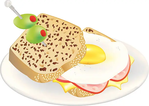 Vector illustration of Deli egg and cheese sandwich