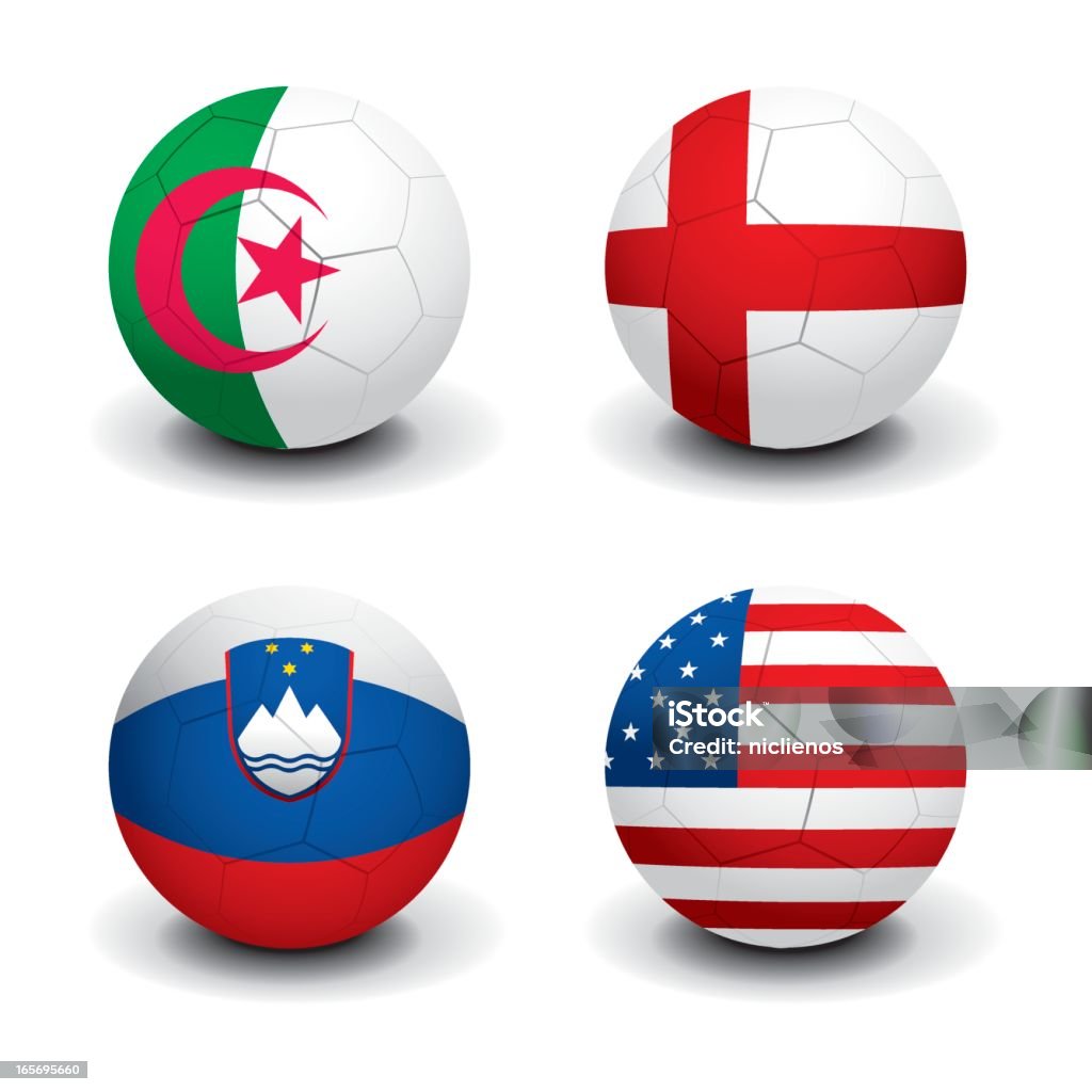 Campeonato do Mundo de Futebol de 2010-Grupo C - Royalty-free Bola de Futebol arte vetorial