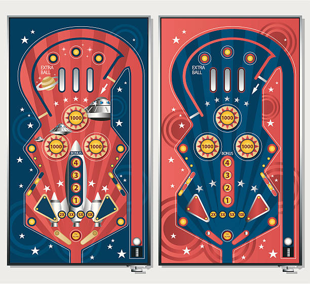 Pinball Machine Colouring In Pinball - Banco de fotos e imágenes de stock - iStock