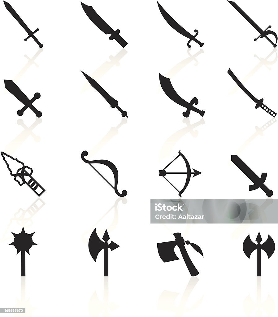 Noir symboles-armes - clipart vectoriel de Cimeterre libre de droits