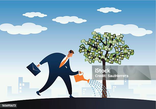 Betreuung The Tree Of Geld Stock Vektor Art und mehr Bilder von Fülle - Fülle, Geschäftsleben, Geschäftsleute