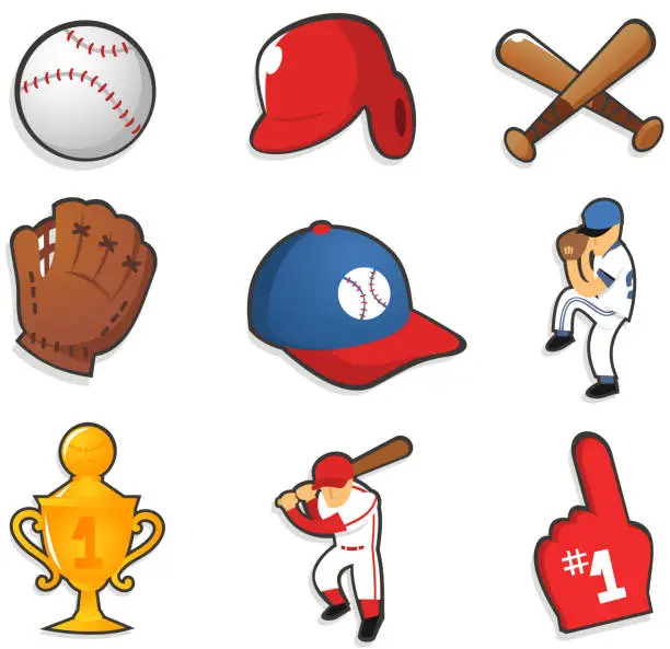 Vector illustration of Baseball design elements