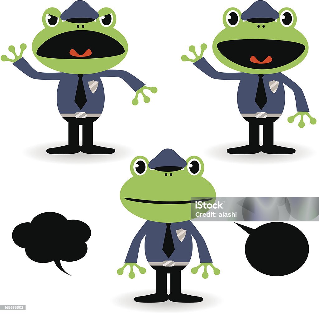 Mignon Grenouille Police dans diverses ambiances - clipart vectoriel de Grenouille libre de droits