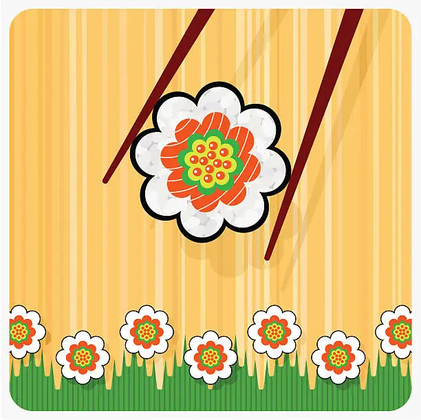 Vector illustration of Sushi spring