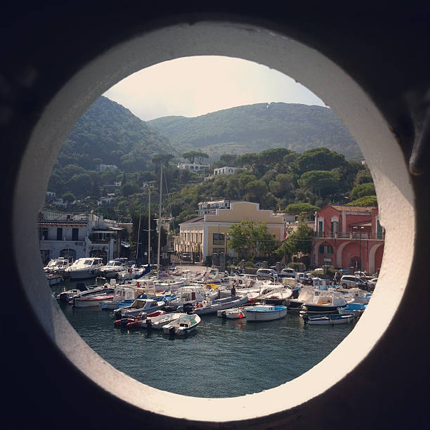 красивая итальянская гавани в ischia - ischia island campania nautical vessel harbor стоковые фото и изображения