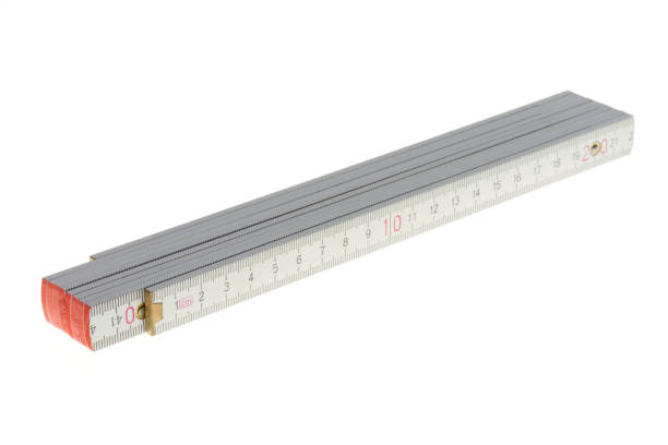 bianco metro pieghevole - ruler measuring instrument of measurement white foto e immagini stock