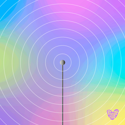 Frequency. Radio waves illustrations. Colorful abstract background. Do all things with love. 528 Hz.