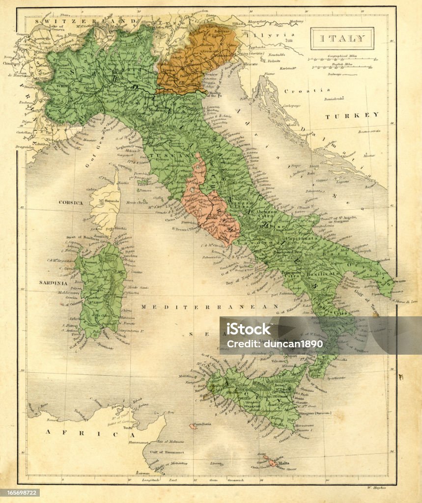 Carte Antique de l'Italie - Illustration de Carte libre de droits