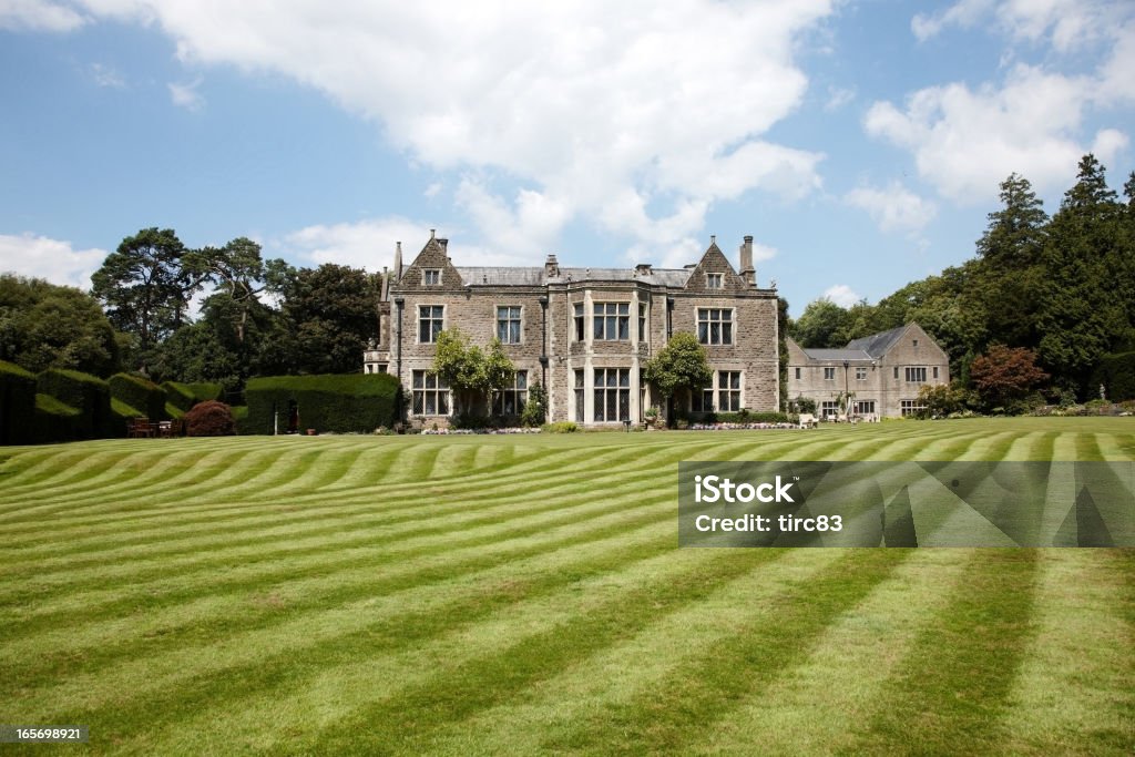 British country mansion lawn view British country mansion Mansion Stock Photo