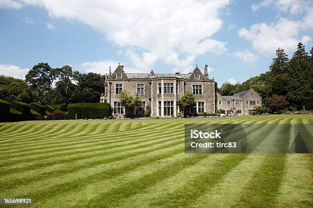 British Country Mansion Lawn View Stock Photo - Download Image Now - Mansion, Old, UK