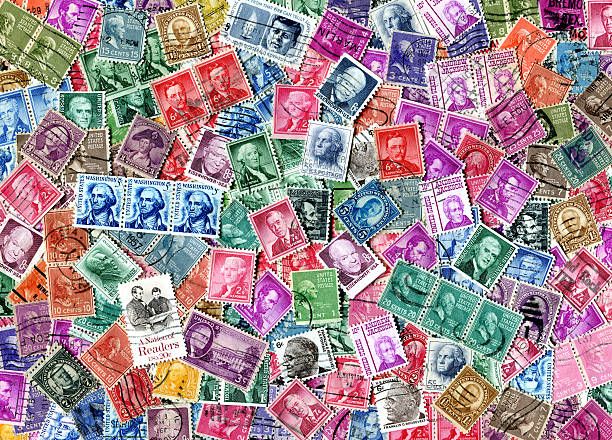 Presidents Of The USA Stamp Background XXXL Very High Resolution Image Of Presidential Stamps From The United States Of America   stamp collecting stock pictures, royalty-free photos & images