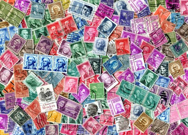 Presidents Of The USA Stamp Background XXXL Very High Resolution Image Of Presidential Stamps From The United States Of America   stamp collecting stock pictures, royalty-free photos & images