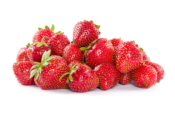 strawberries fresh strawberries on white background Strawberries stock pictures, royalty-free photos & images