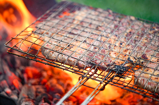 Barbecue grill with different meats. Argentine grill