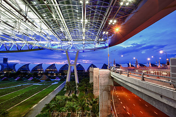 istock Modern airport at night, Bangkok, Thailand 165703541
