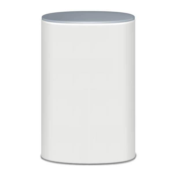 istock White blank exhibition plinth podium realistic vector mockup. Pedestal display stand mock-up. Trade show promotional table counter. Template for design 1657039601