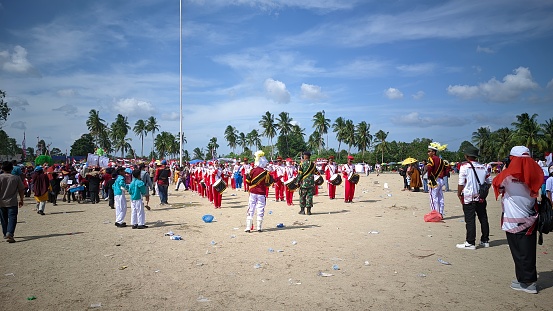 Bangka Belitung , Indonesia - 22 August 2023 : Indonesian Independence Day Carnival celebration with various themes