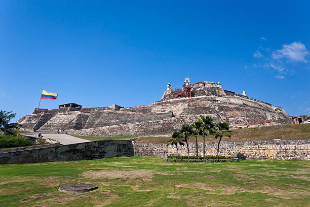 san felipe fort cartagena, colombia - castillo de san felipe de barajas fotografías e imágenes de stock