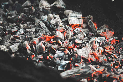 burning coals