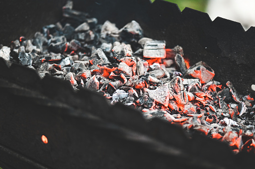 burning coals