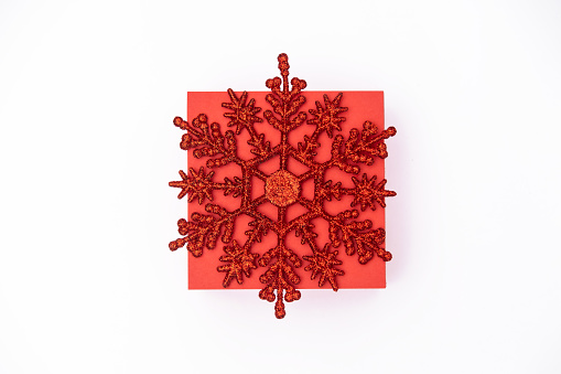 Red bandanas with paisley pattern on white background, collage