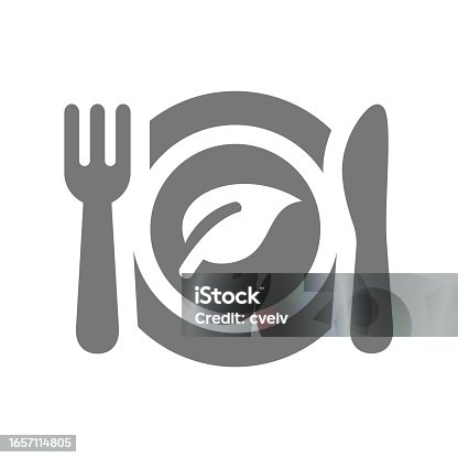 istock Vegan and vegetarian dish or meal icon 1657114805