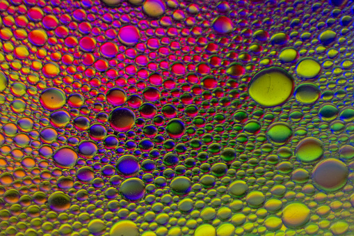Abstract shot of oil and water.