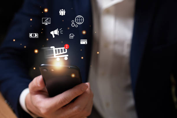 istock Business or entrepreneur using computer for E-commerce or online shopping business with SEO and customer data management with global online sale platform. 1657140475