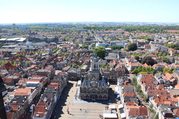 istock Panorama view of old town in Delft, Netherlands 1657142008