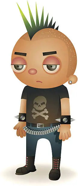 Vector illustration of Punk Kid