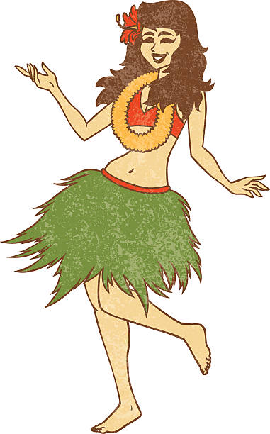 Retro Hula Girl Stock Illustration - Download Image Now - Floral Garland,  Hawaiian Culture, Hawaiian Ethnicity - iStock