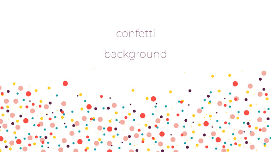 colorful background with confetti and copy space