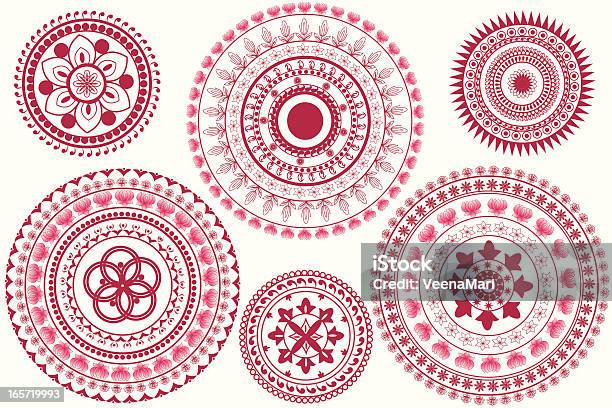 Indian Mandaladesign Stock Vektor Art und mehr Bilder von Rangoli - Rangoli, Bildhintergrund, Blume