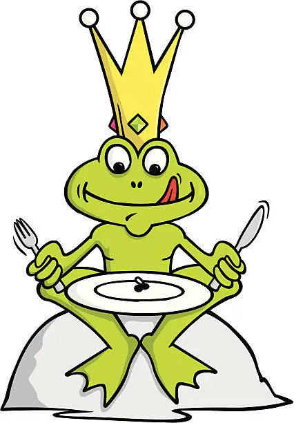 Vector illustration of Froggy Dinner