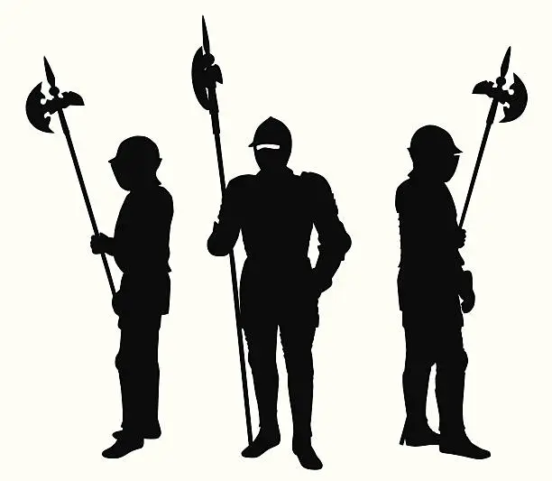 Vector illustration of Knights Vector Silhouette