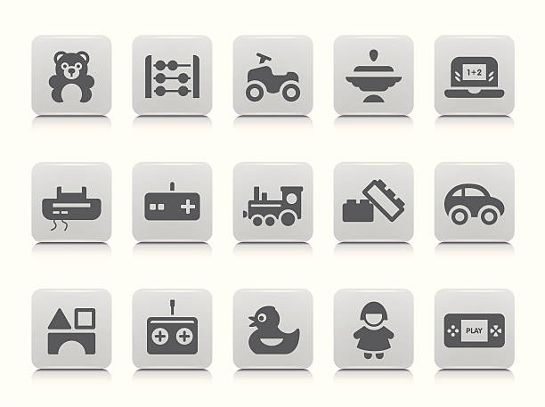 Toys Icon Set vector art illustration