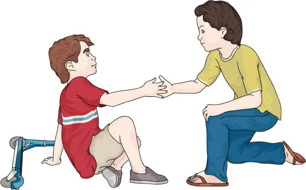 Vector illustration of Helping hand