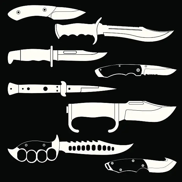 Vector illustration of Knives - Weapons