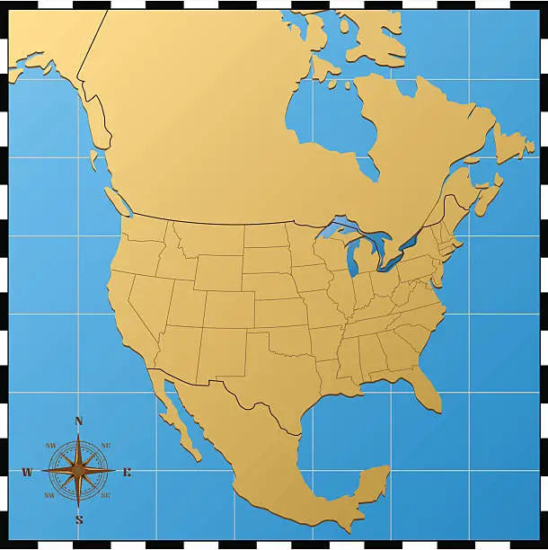 Vector illustration of USA Map with North America