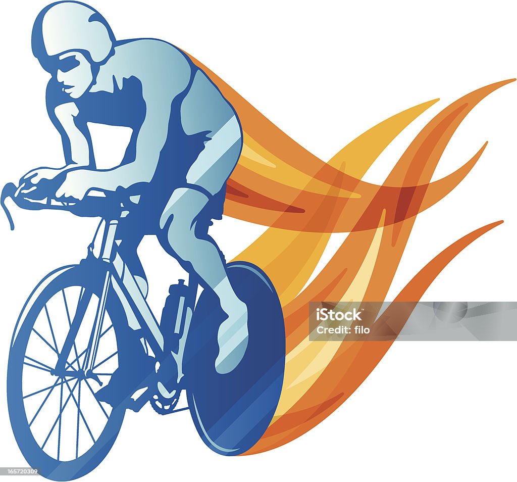 Cyclist Stylized cyclist illustration. Racing Bicycle stock vector