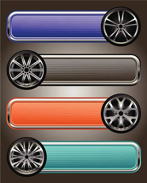 Vector illustration of Alloy Wheel Banners