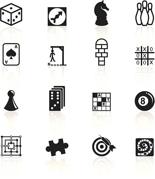 Vector illustration of Black Symbols - Games