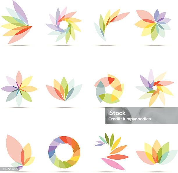 Éléments De Design Floral Abstrait Vecteurs libres de droits et plus d'images vectorielles de Abstrait - Abstrait, Fleur - Flore, Calque