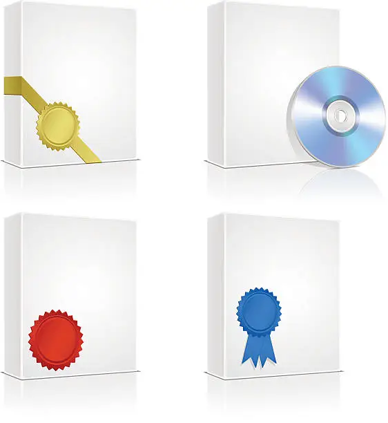 Vector illustration of Blank software boxes