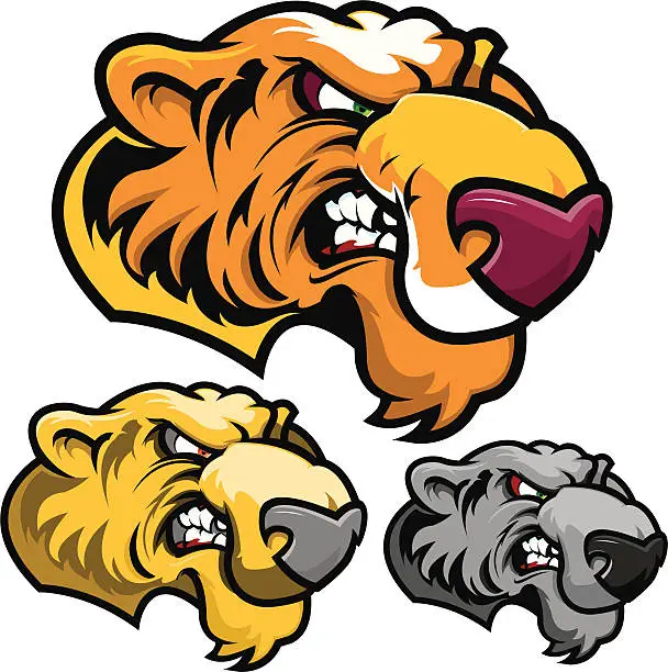 Vector illustration of Lion, Tiger and Panther Mascots (Oh my!!!)